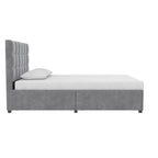 Gestoffeerd bed met opberglades