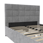 Gestoffeerd bed met opberglades