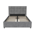 Gestoffeerd bed met opberglades