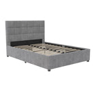 Gestoffeerd bed met opberglades