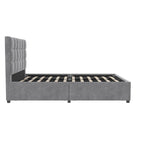 Gestoffeerd bed met opberglades