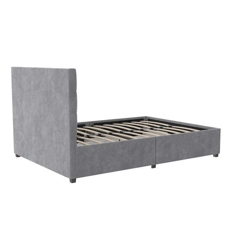 Gestoffeerd bed met opberglades