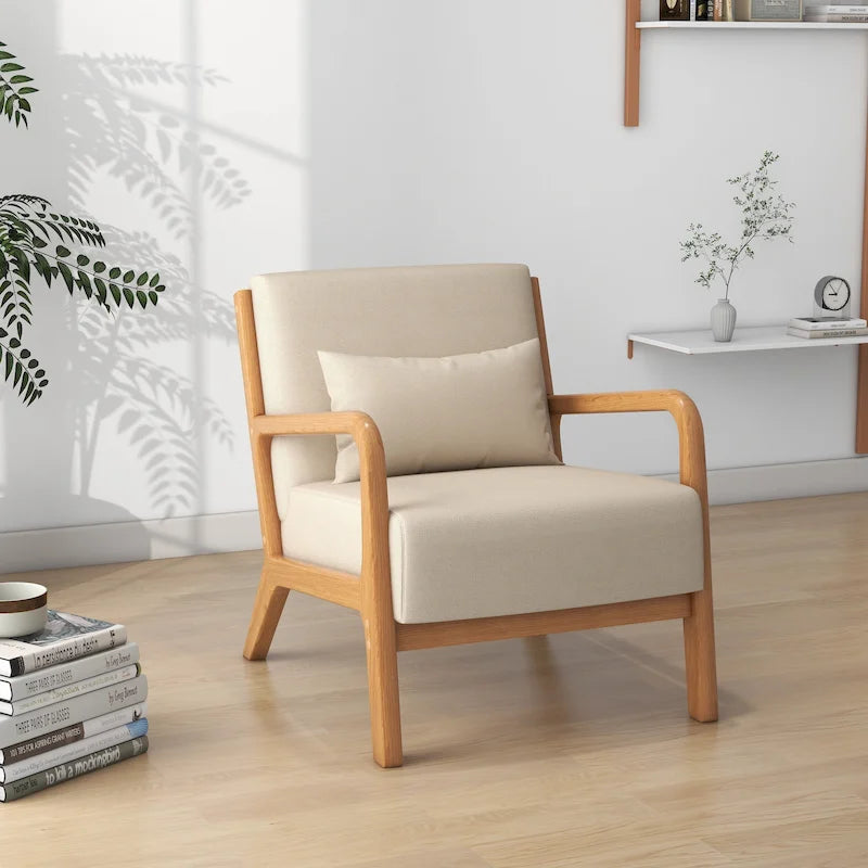 Set van 2 gestoffeerde Mid-Century Modern accentstoelen
