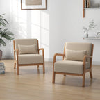 Set van 2 gestoffeerde Mid-Century Modern accentstoelen