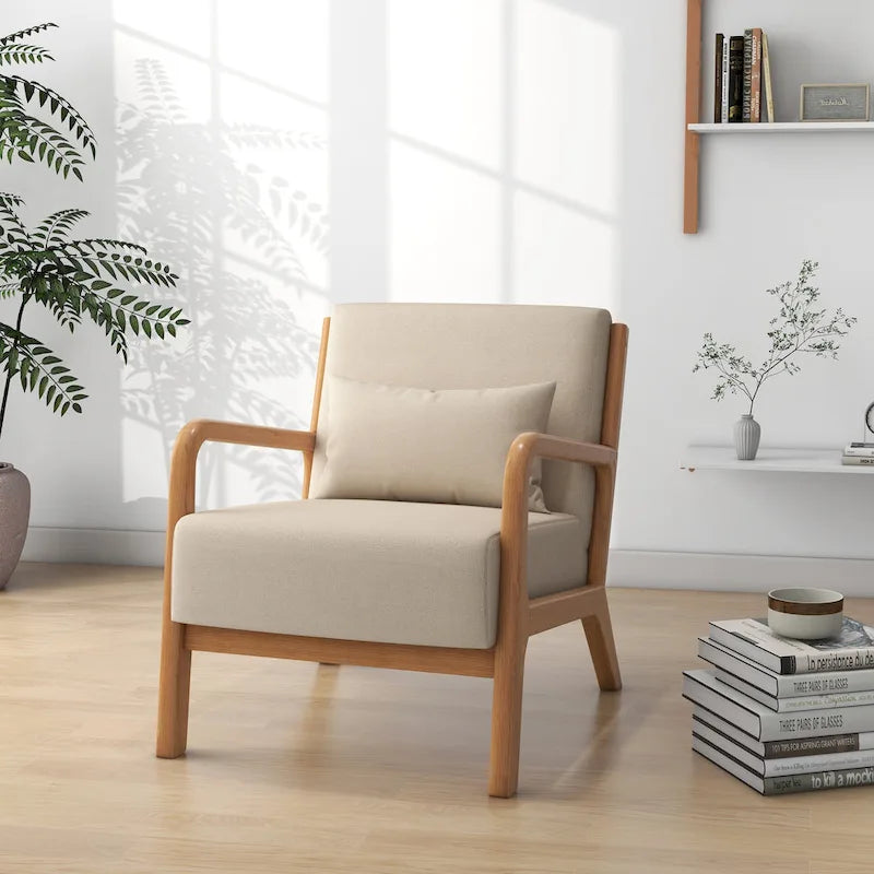 Set van 2 gestoffeerde Mid-Century Modern accentstoelen