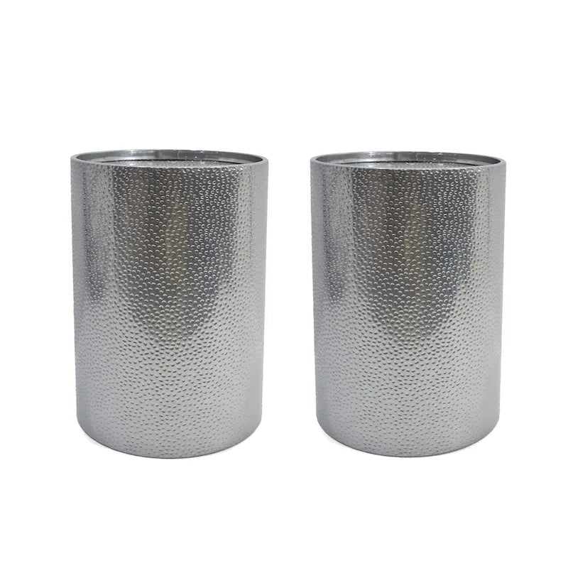 Gehamerd metalen bijzettafel (set van 2)