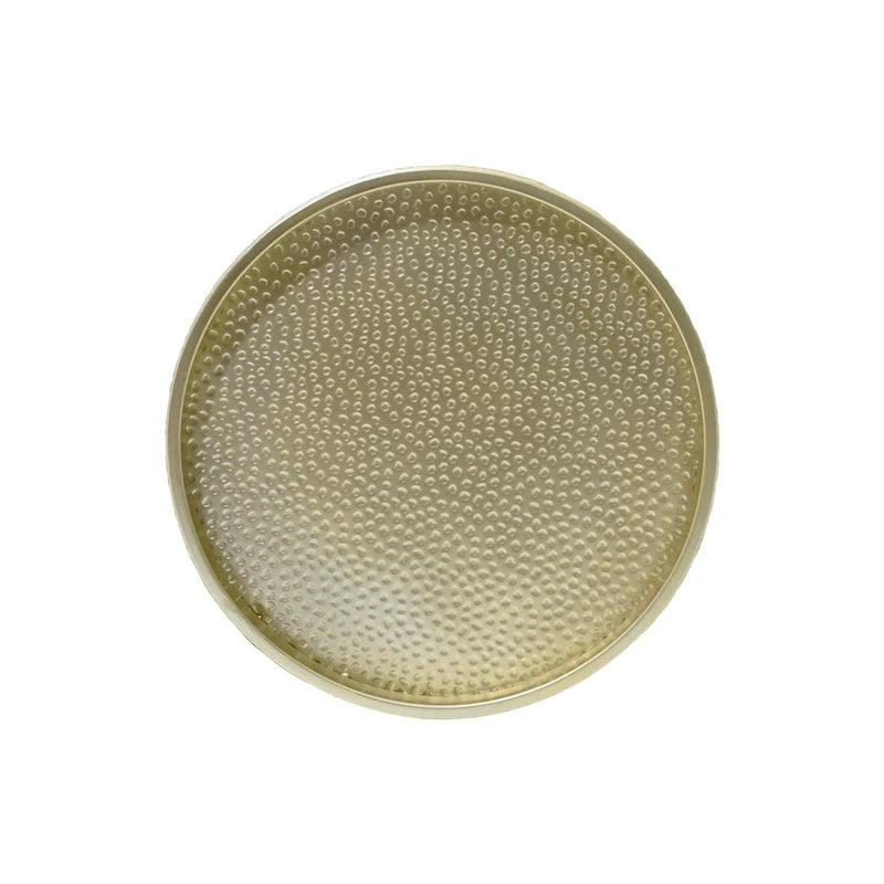 Gehamerd metalen bijzettafel (set van 2)