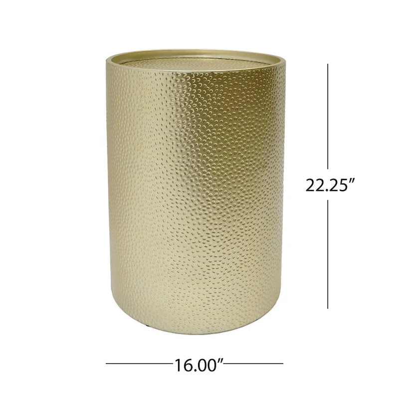 Gehamerd metalen bijzettafel (set van 2)