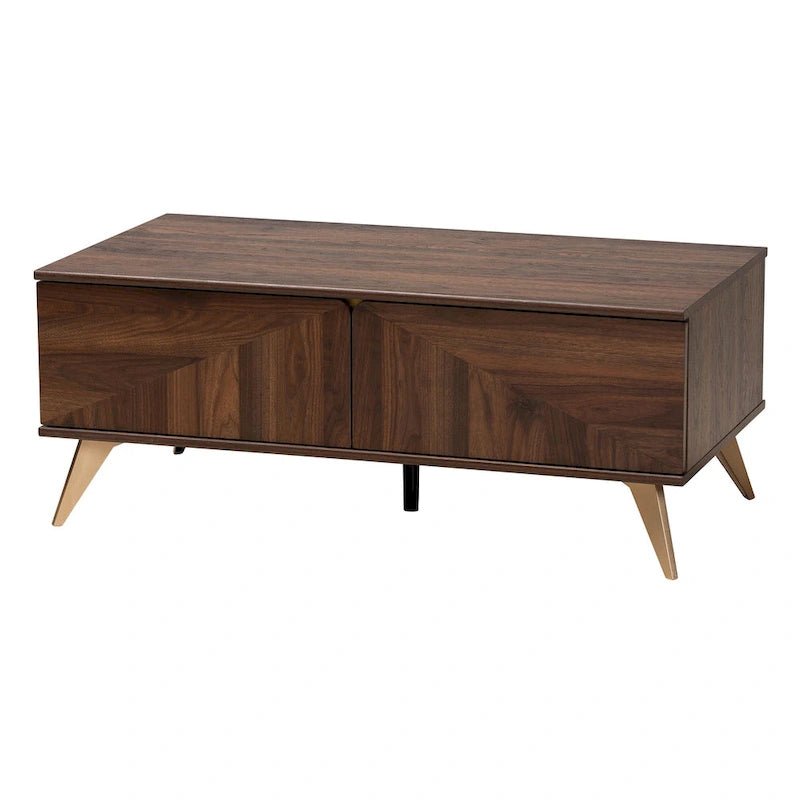 Mid-Century Modern Salontafel met 2 Lades en Open Vak