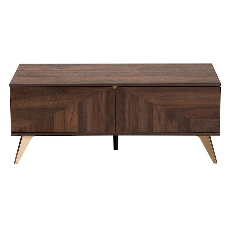 Mid-Century Modern Salontafel met 2 Lades en Open Vak