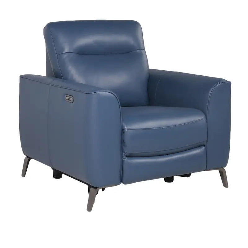 Elektrische relaxfauteuil met verstelbare hoofdsteun en USB-poort – Oceaanblauw