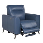 Elektrische relaxfauteuil met verstelbare hoofdsteun en USB-poort – Oceaanblauw