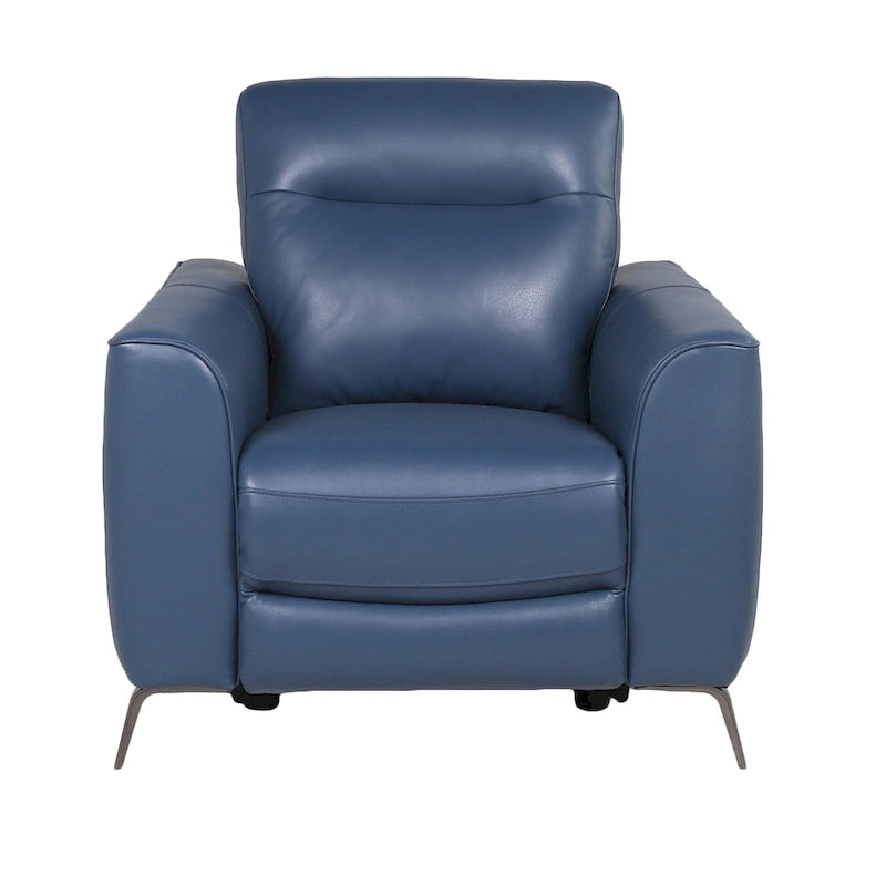 Elektrische relaxfauteuil met verstelbare hoofdsteun en USB-poort – Oceaanblauw