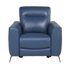 Elektrische relaxfauteuil met verstelbare hoofdsteun en USB-poort – Oceaanblauw