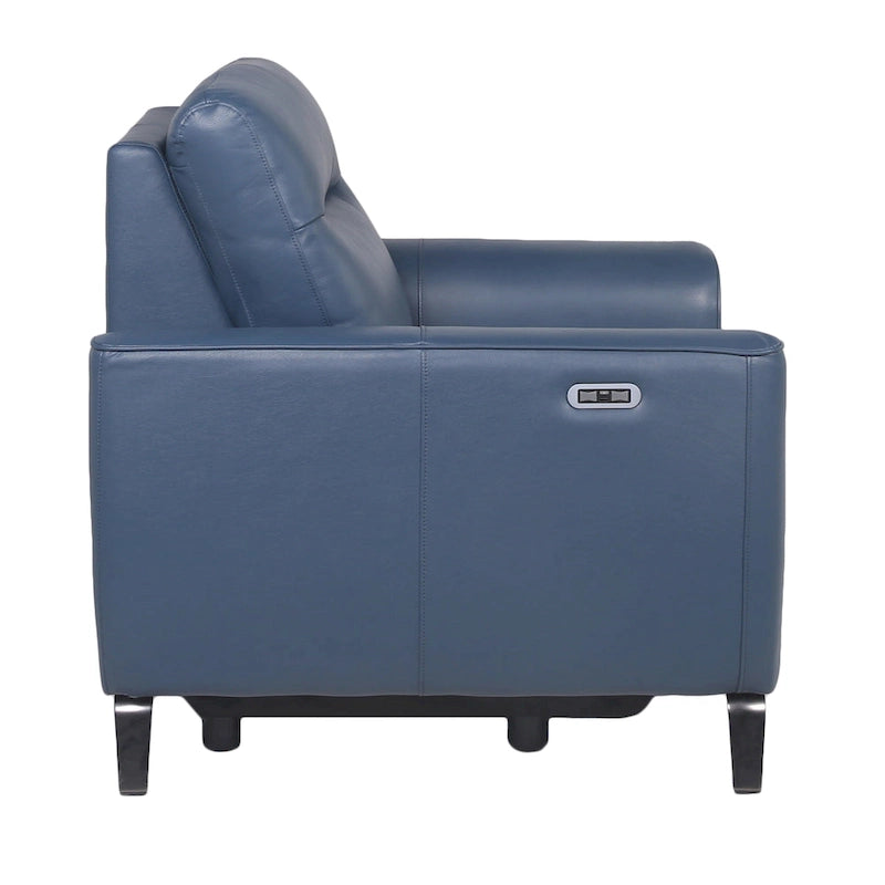 Elektrische relaxfauteuil met verstelbare hoofdsteun en USB-poort – Oceaanblauw