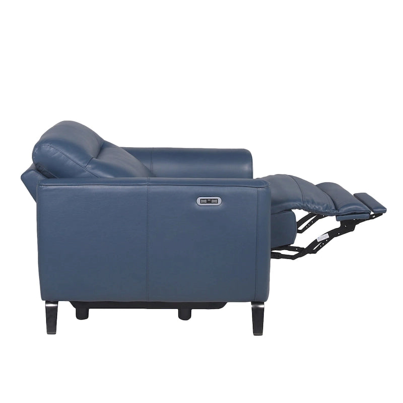 Elektrische relaxfauteuil met verstelbare hoofdsteun en USB-poort – Oceaanblauw