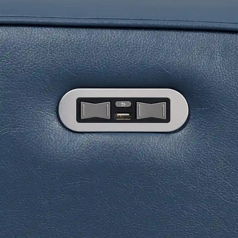 Elektrische relaxfauteuil met verstelbare hoofdsteun en USB-poort – Oceaanblauw