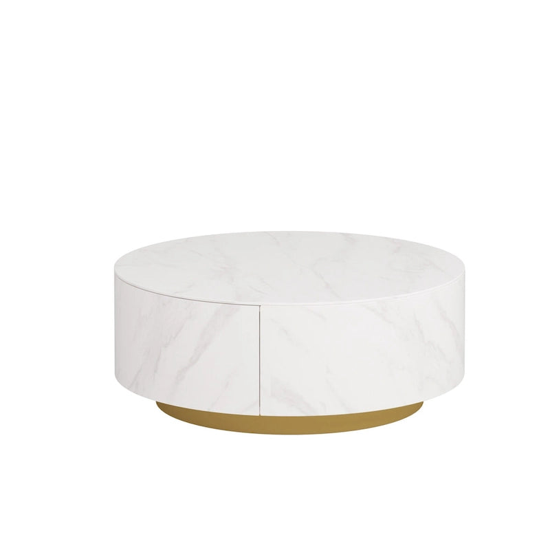 Trapeziumvormige Marmeren Salontafel met Laden