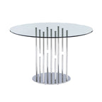 Somette 8511 Round glass dining table - Grey