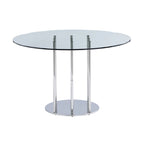 Ronde glazen eettafel - Grijs