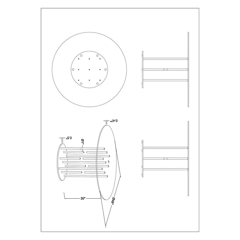 Ronde glazen eettafel - Grijs