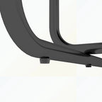 Rechthoekige eettafel met metalen frame en gehard glazen blad