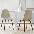 Gestoffeerde eetkamerstoelen, set van 2
