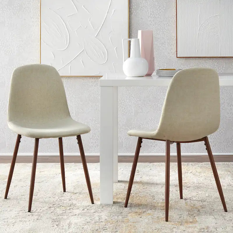 Gestoffeerde eetkamerstoelen, set van 2