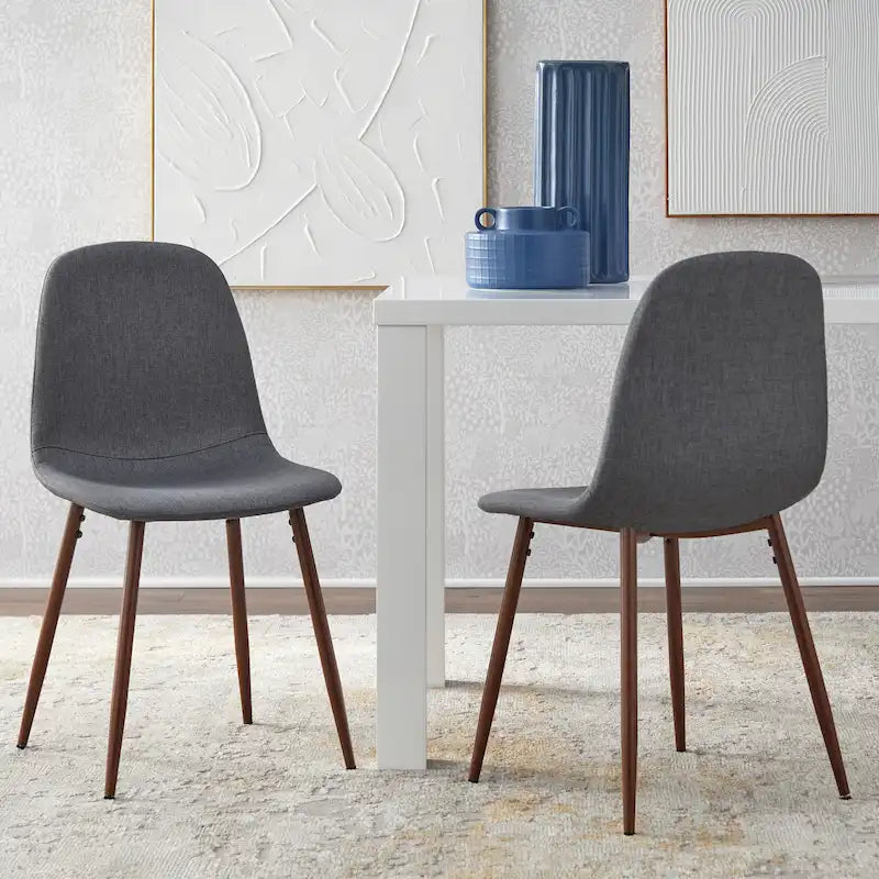 Gestoffeerde eetkamerstoelen, set van 2