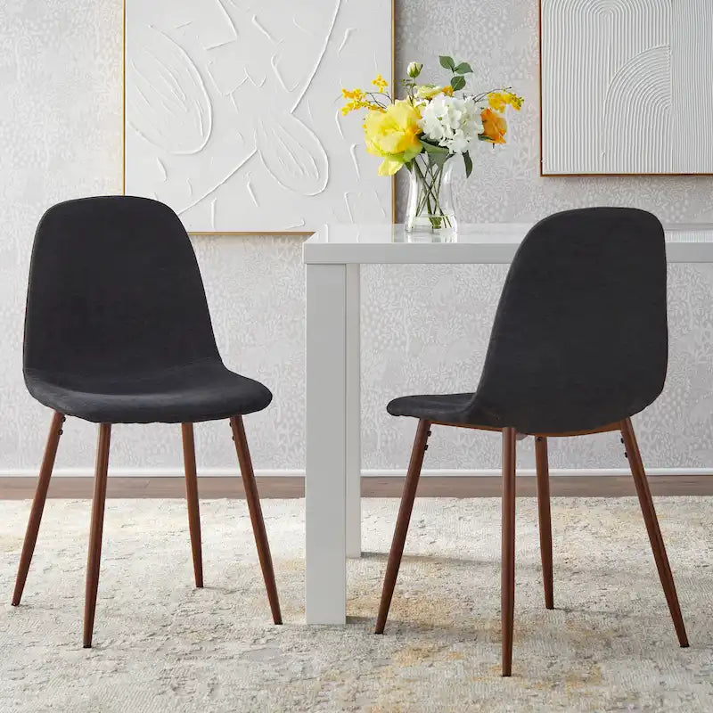 Gestoffeerde eetkamerstoelen, set van 2
