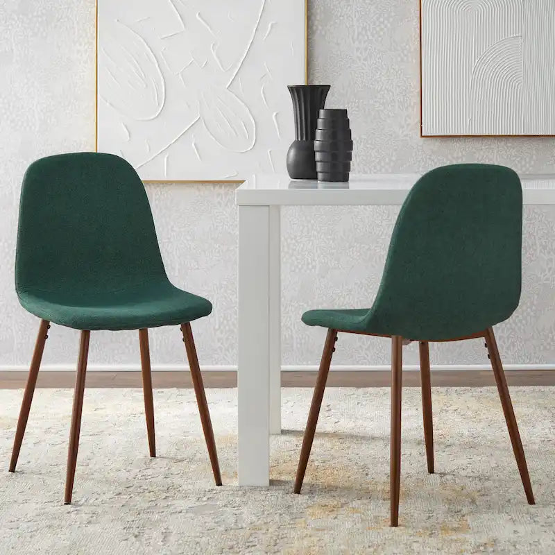 Gestoffeerde eetkamerstoelen, set van 2
