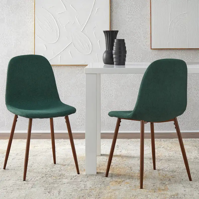 Gestoffeerde eetkamerstoelen, set van 2