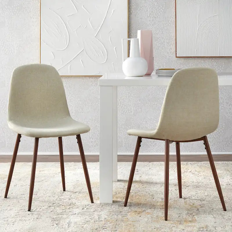 Gestoffeerde eetkamerstoelen, set van 2