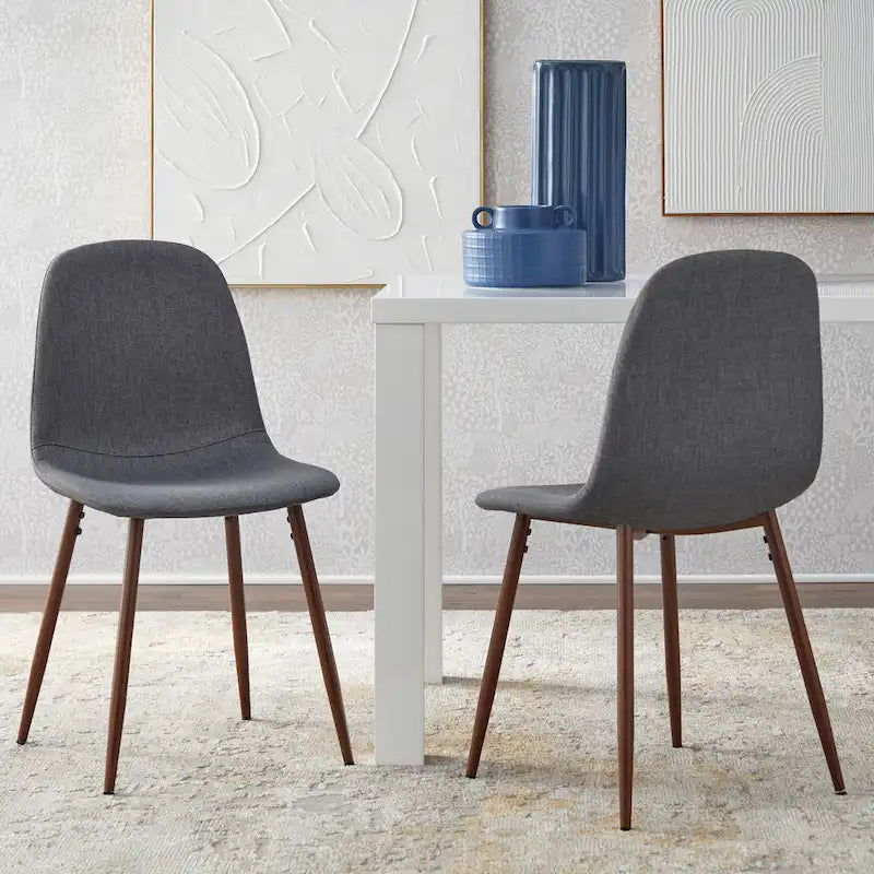 Gestoffeerde eetkamerstoelen, set van 2