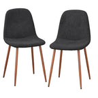Gestoffeerde eetkamerstoelen, set van 2