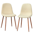 Gestoffeerde eetkamerstoelen, set van 2