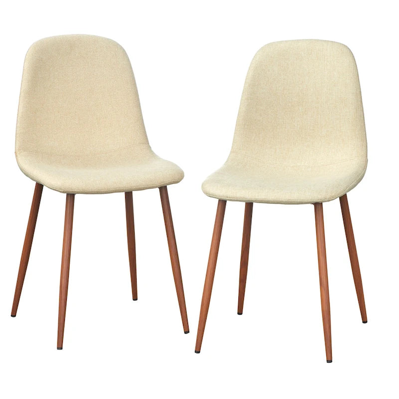 Gestoffeerde eetkamerstoelen, set van 2