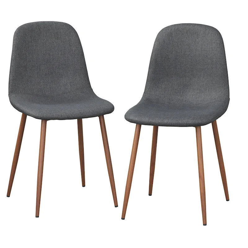 Gestoffeerde eetkamerstoelen, set van 2