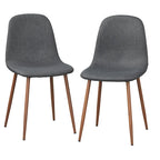 Gestoffeerde eetkamerstoelen, set van 2