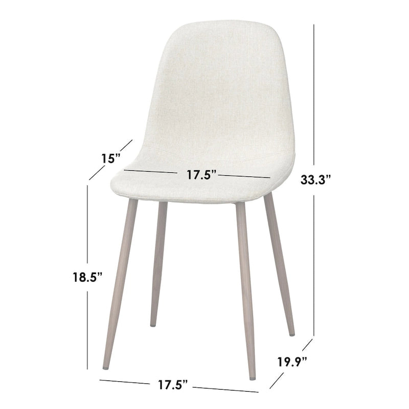 Gestoffeerde eetkamerstoelen, set van 2