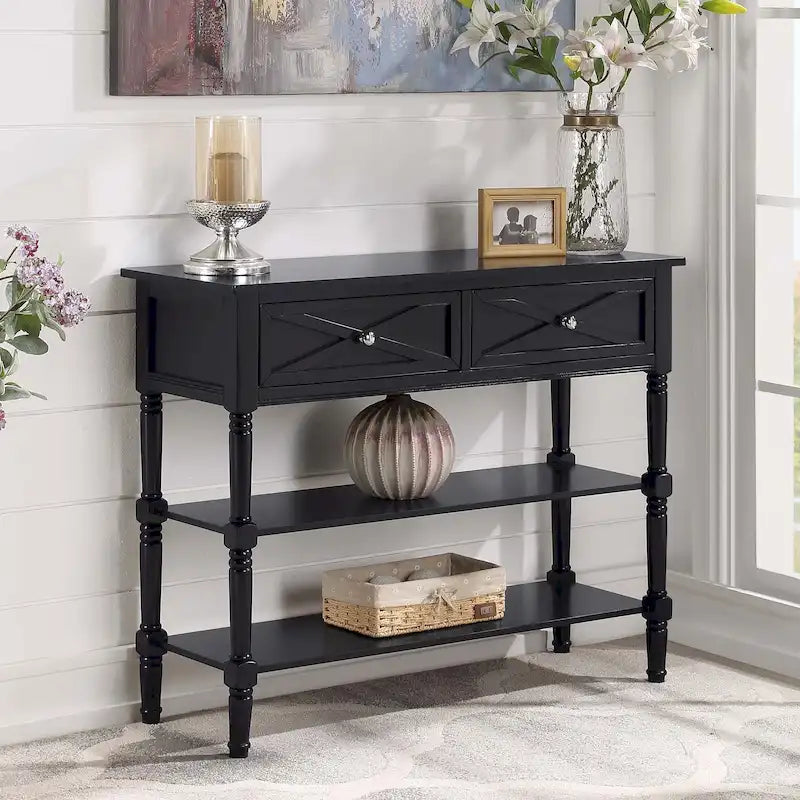 2-Lades Consoletafel met Schappen