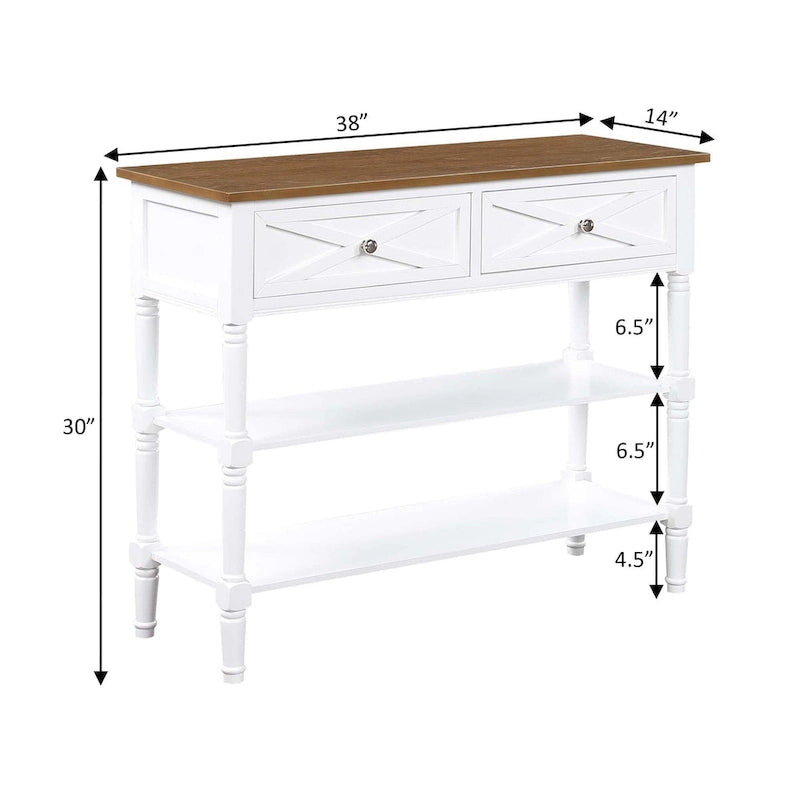 2-Lades Consoletafel met Schappen