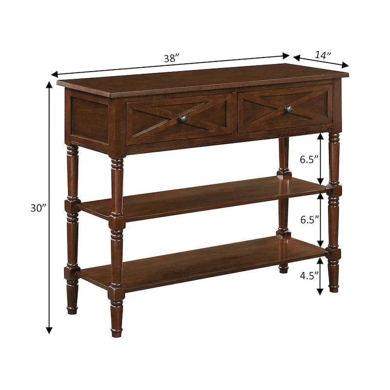 2-Lades Consoletafel met Schappen