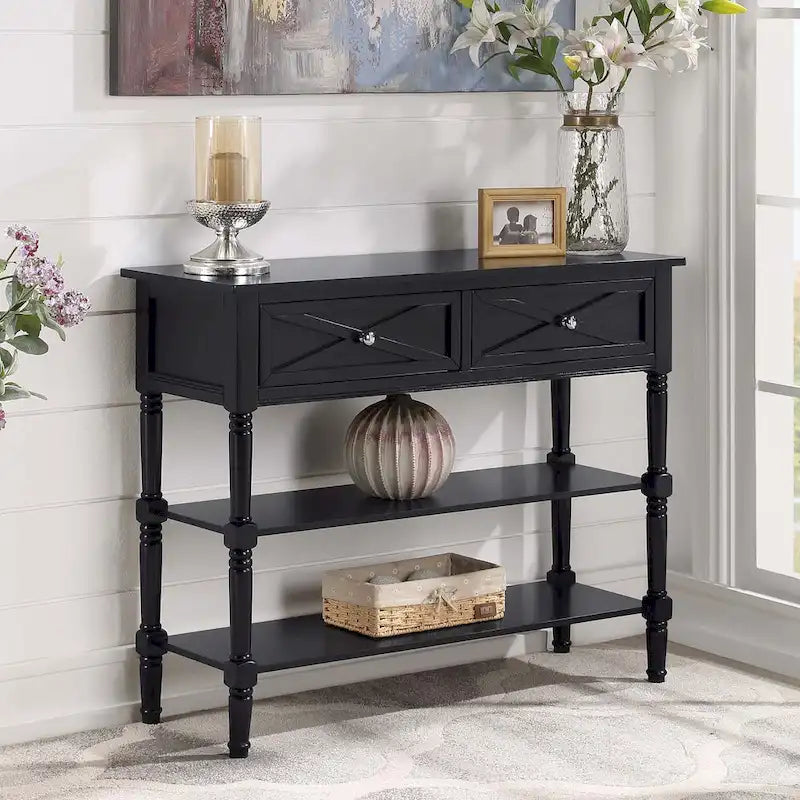 2-Lades Consoletafel met Schappen