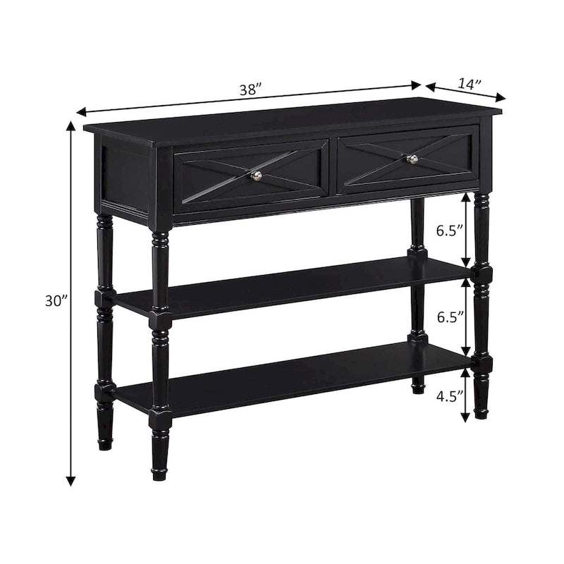 2-Lades Consoletafel met Schappen