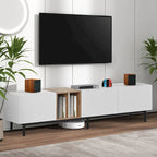 TV-meubel met 3 klapdeuren en grote opbergkast voor tv's tot 80 inch