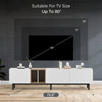 TV-meubel met 3 klapdeuren en grote opbergkast voor tv's tot 80 inch