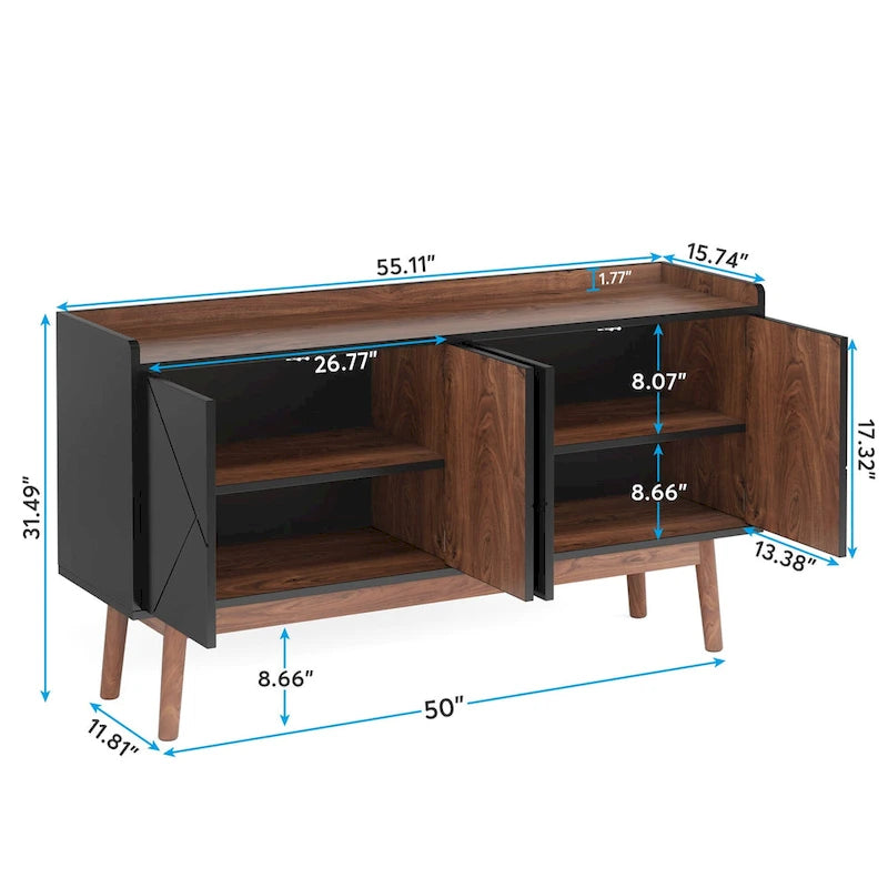 55-inch dressoir met verstelbare plank
