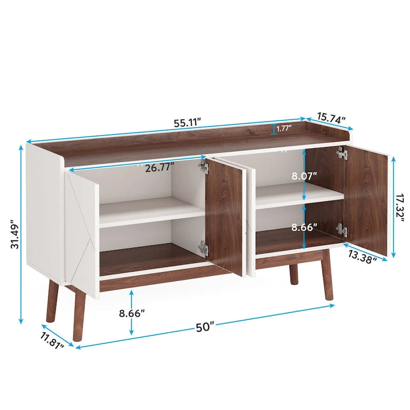 55-inch dressoir met verstelbare plank
