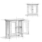 Massief houten lage opbergkast - 81,3 cm B x 35,6 cm D x 78,7 cm H